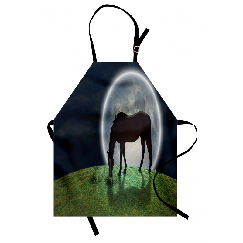 Horse on Hill Full Moon Apron