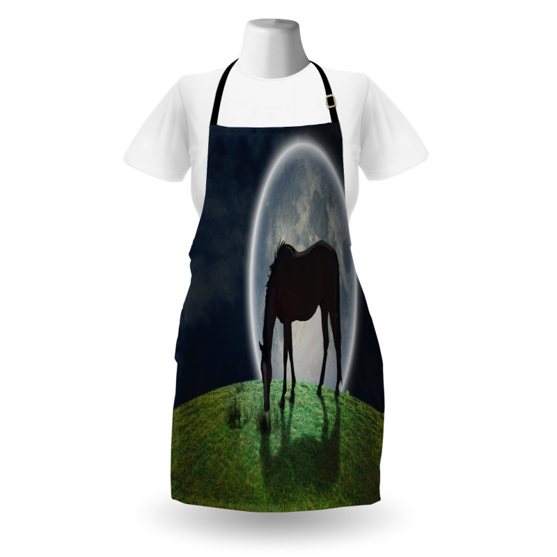 Horse on Hill Full Moon Apron