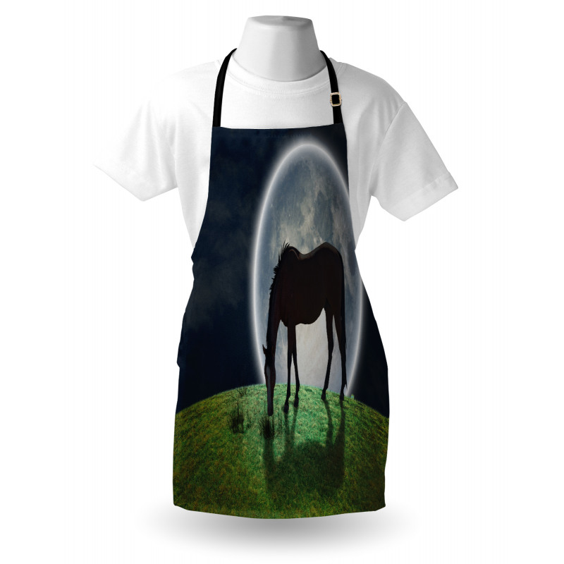 Horse on Hill Full Moon Apron