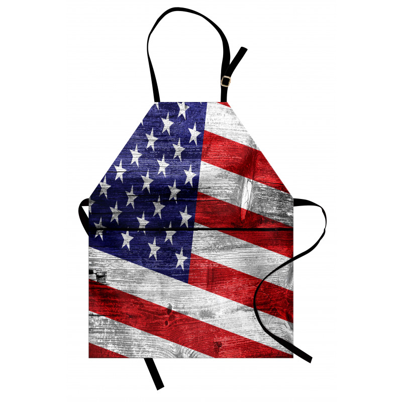 Ülkeler ve Şehirler Mutfak Önlüğü Ahşapta ABD Bayrağı