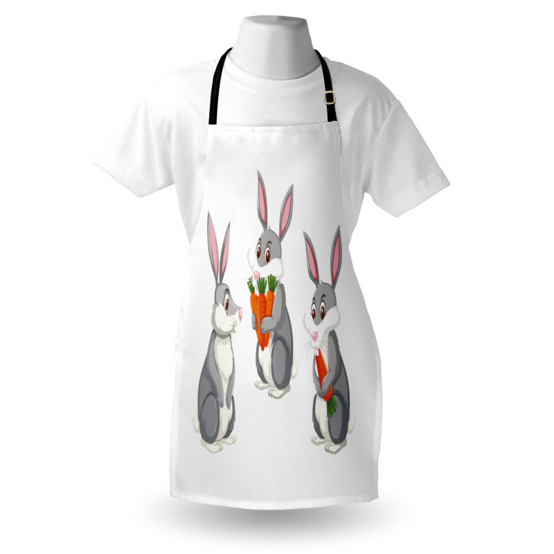 Funny Rabbit Cartoon Apron