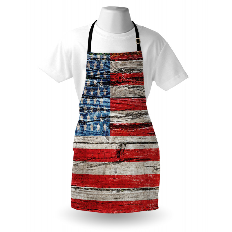 Ülkeler ve Şehirler Mutfak Önlüğü Ahşap ABD Bayrağı