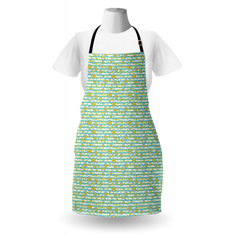 Summer Flowers Stripes Apron