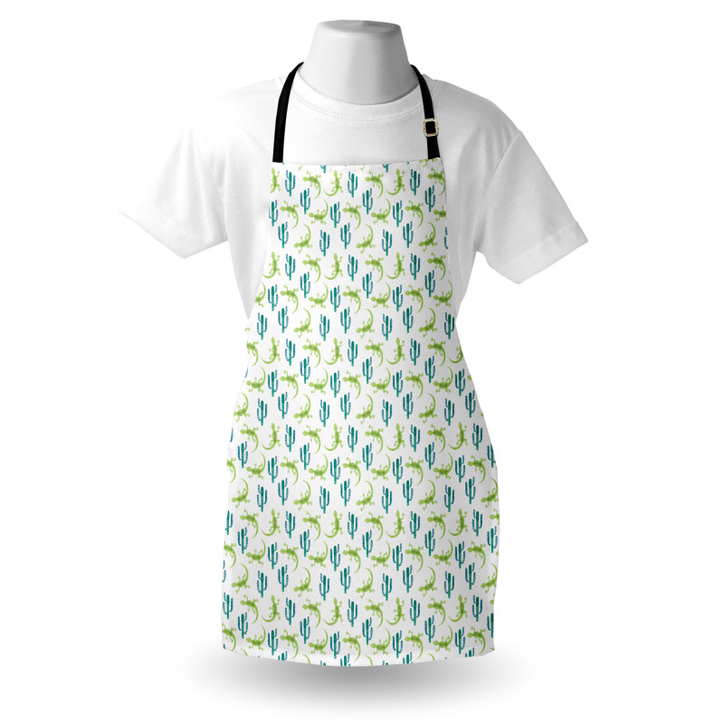 Watercolor Lizards and Cacti Apron