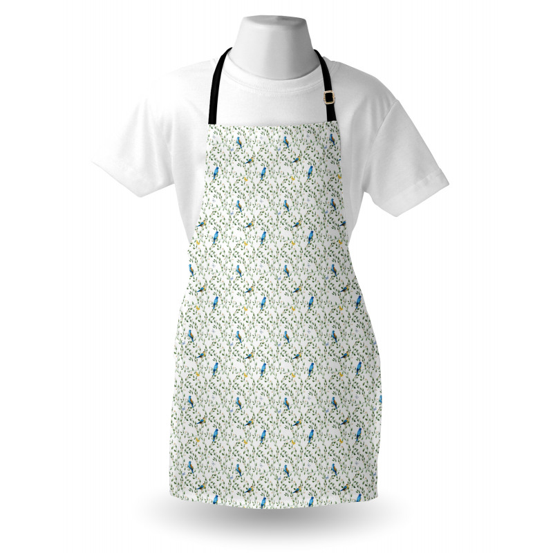Thin Leafy Branches Berries Apron