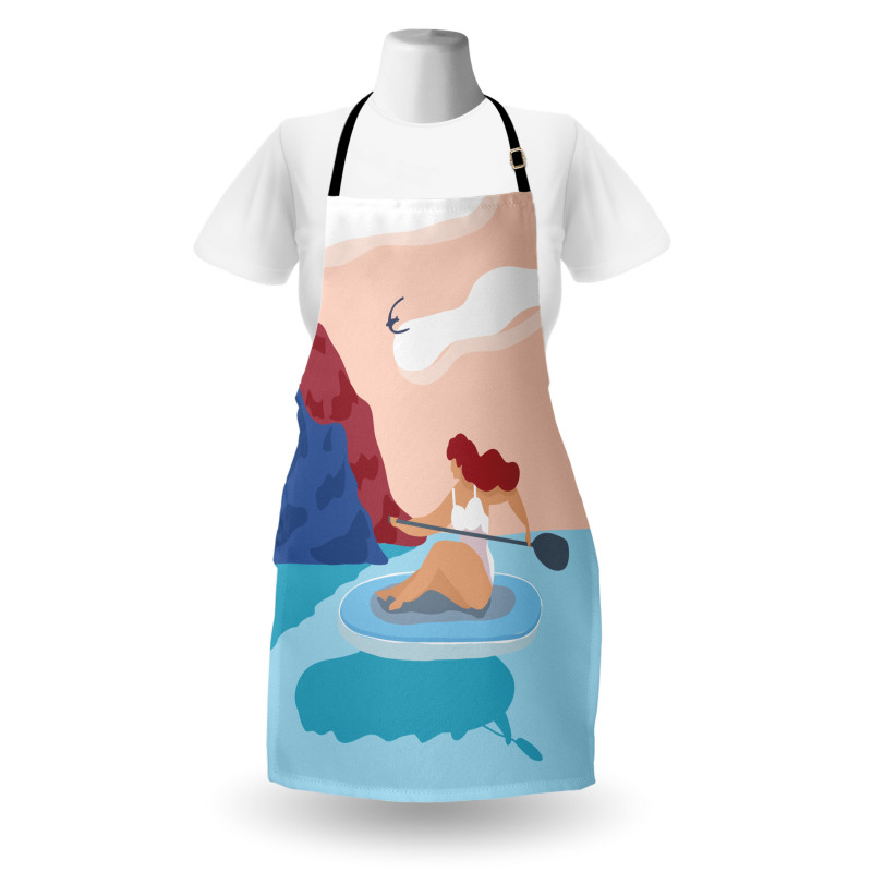 Girl on Surfboard Seascape Apron