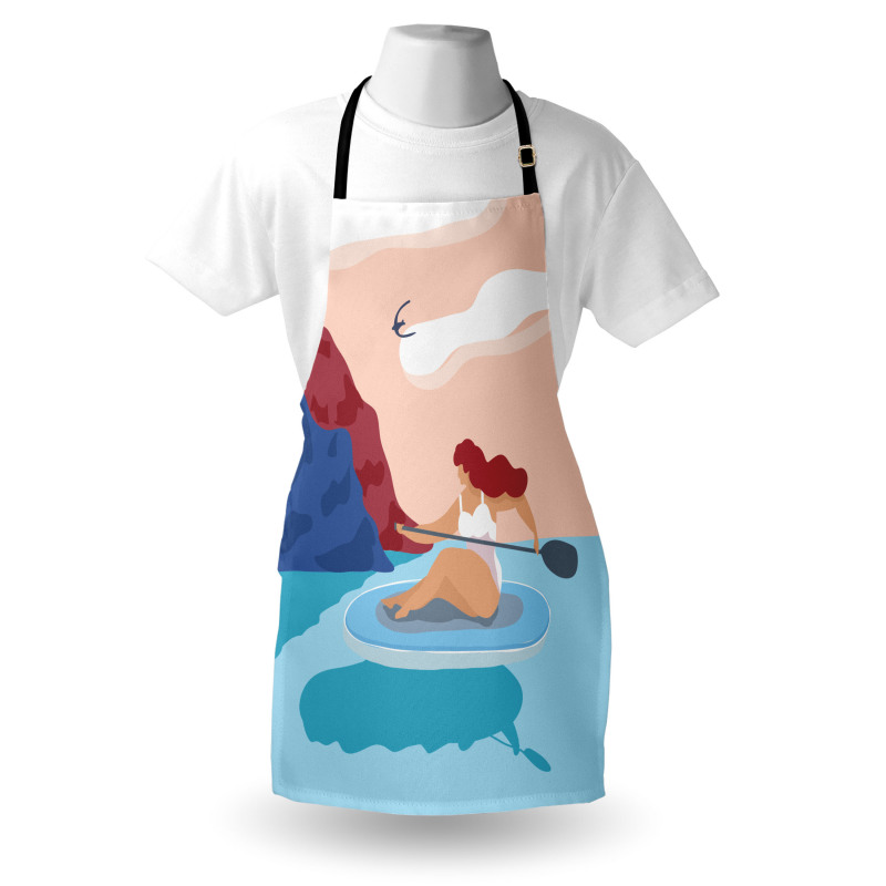 Girl on Surfboard Seascape Apron