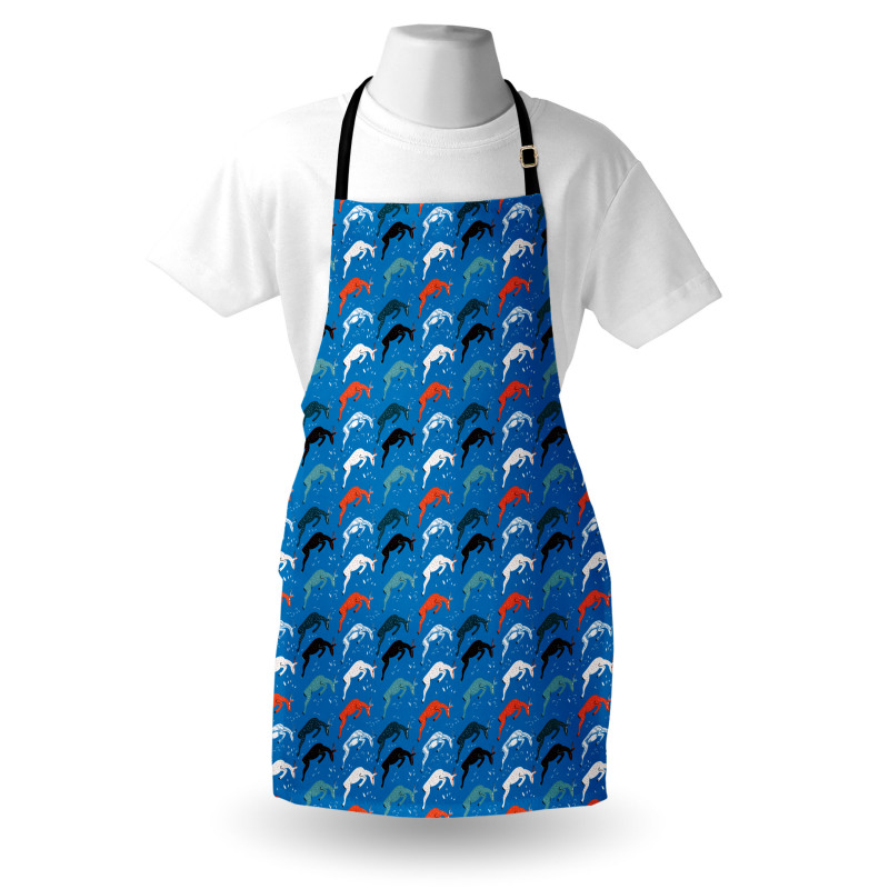 Jumping Pose Drawn Animal Art Apron