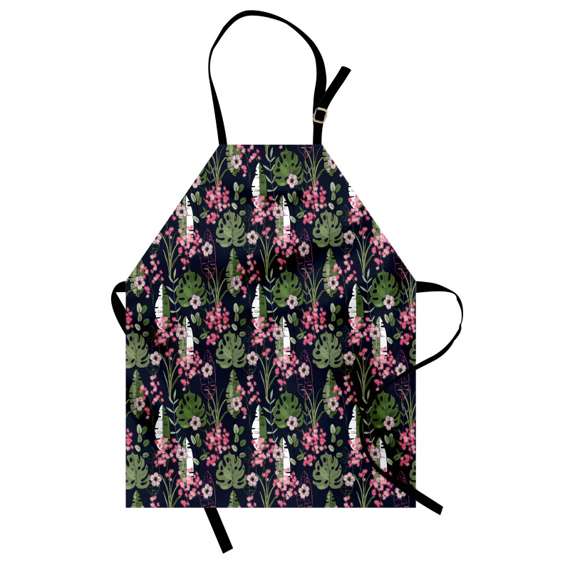 Palm Leaves Flowers Apron