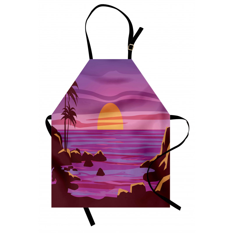 Retro Style Cartoon Beach Apron