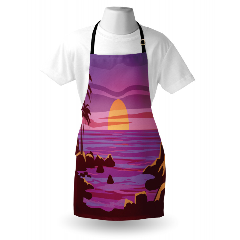 Retro Style Cartoon Beach Apron