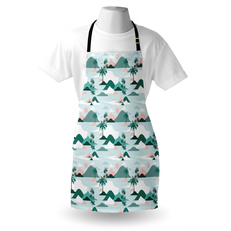 Paper Cut Style Beach Art Apron