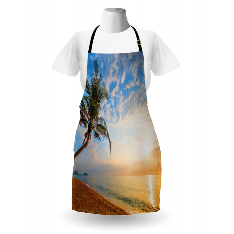 Exotic Sandy Beach Palm Tree Apron