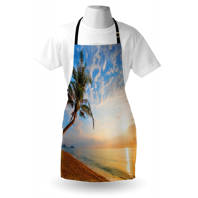 Exotic Sandy Beach Palm Tree Apron