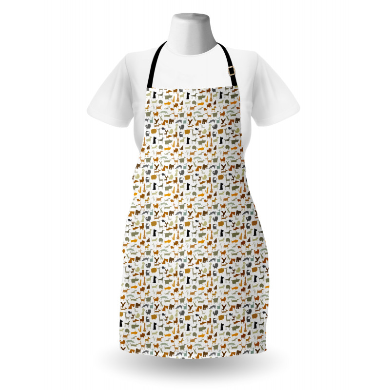 Various Breed Dog Silhouettes Apron