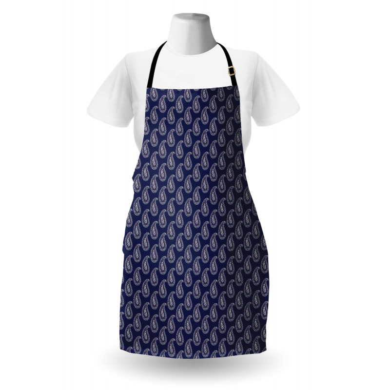 Oriental Floral Damask Art Apron