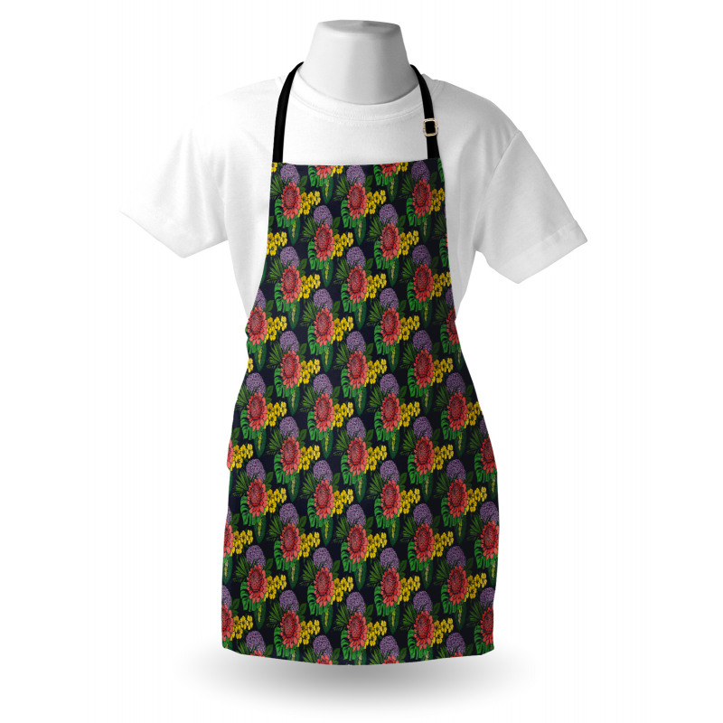 Tropical Leaf Jungle Flowers Apron