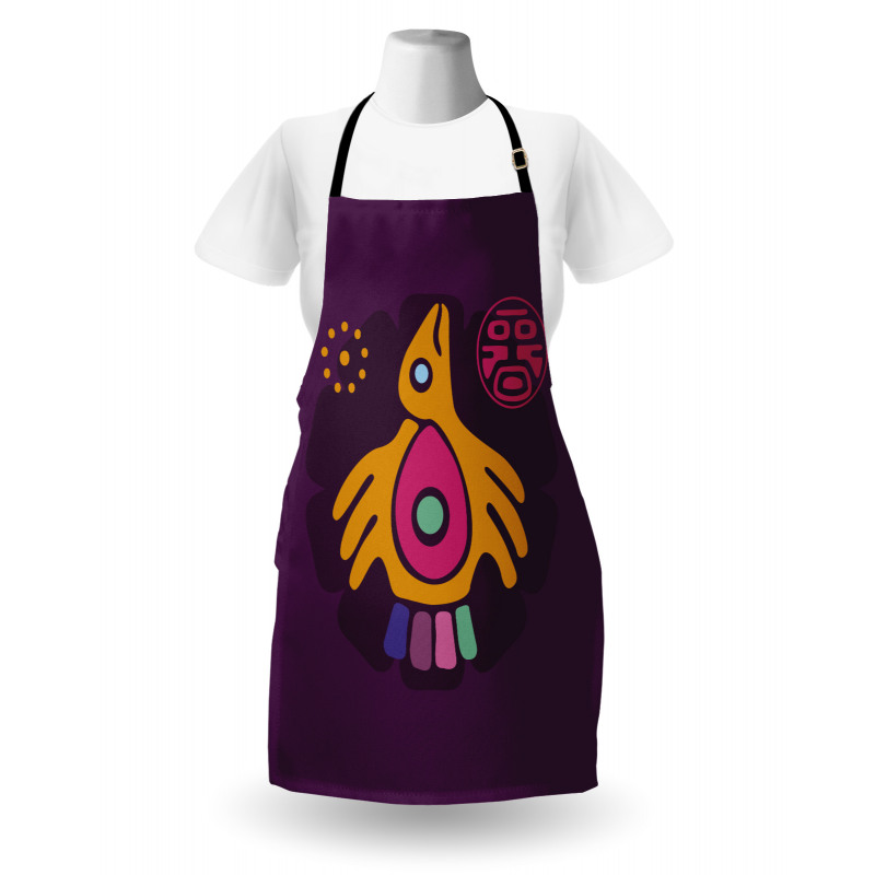 Symbolic Bird and Stamp Art Apron