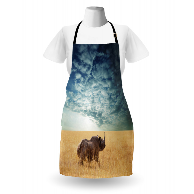 Rhino Dramatic Cloudy Sky Apron