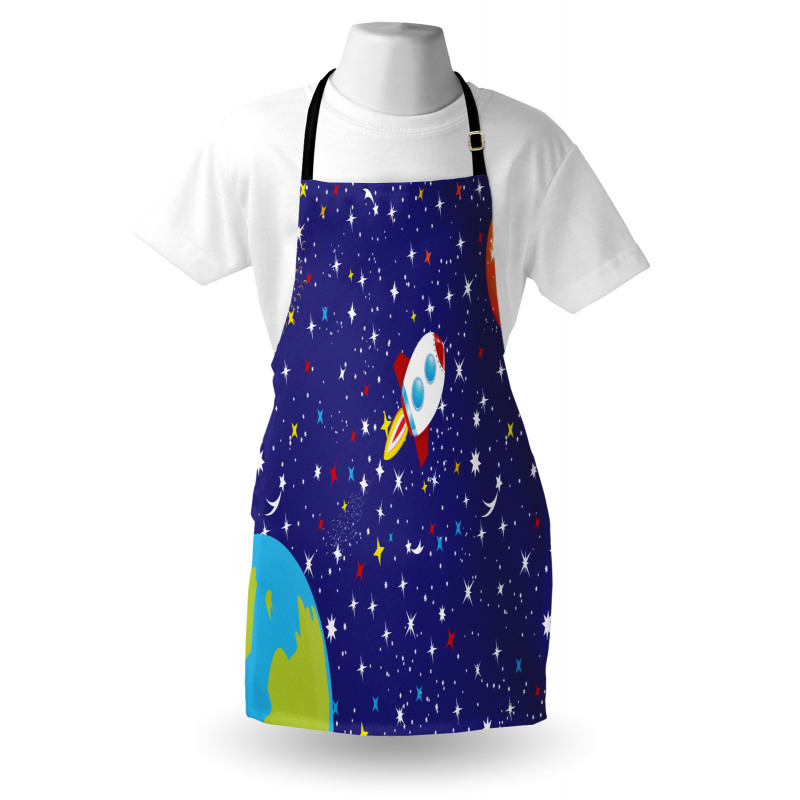 Starry Rocket Planets Apron