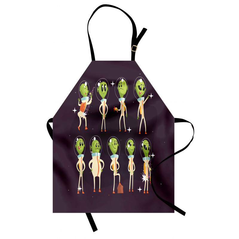 Little Green Ufo in Suits Apron