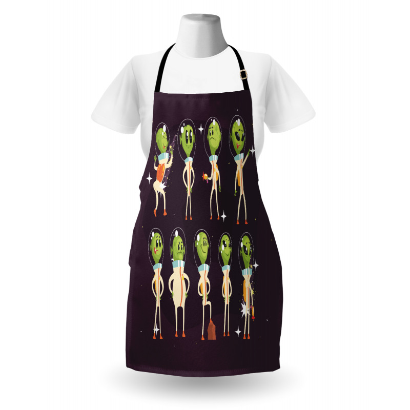 Little Green Ufo in Suits Apron