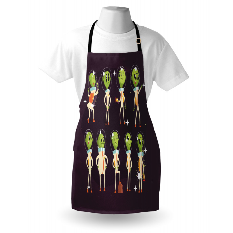 Little Green Ufo in Suits Apron