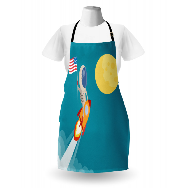 Astronaut Flying to the Moon Apron