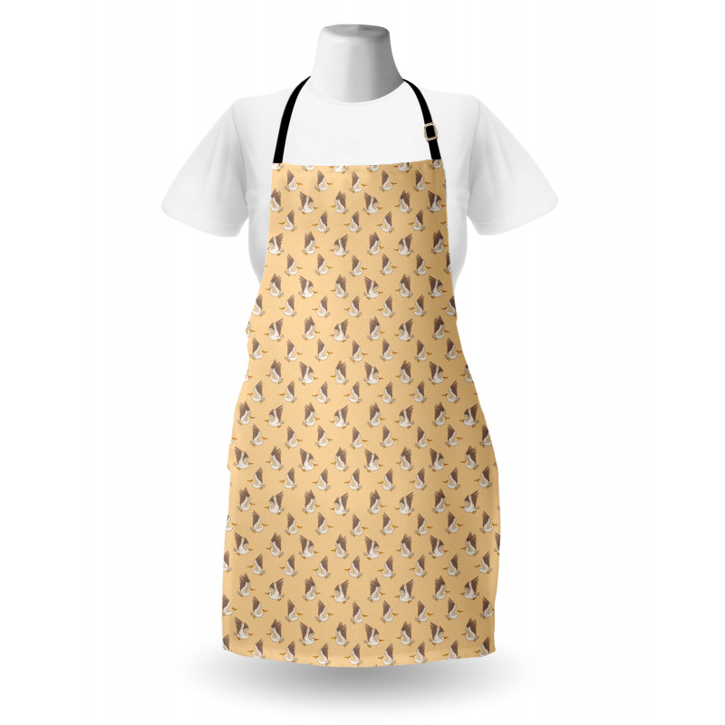 Funny Pelicans Illustration Apron