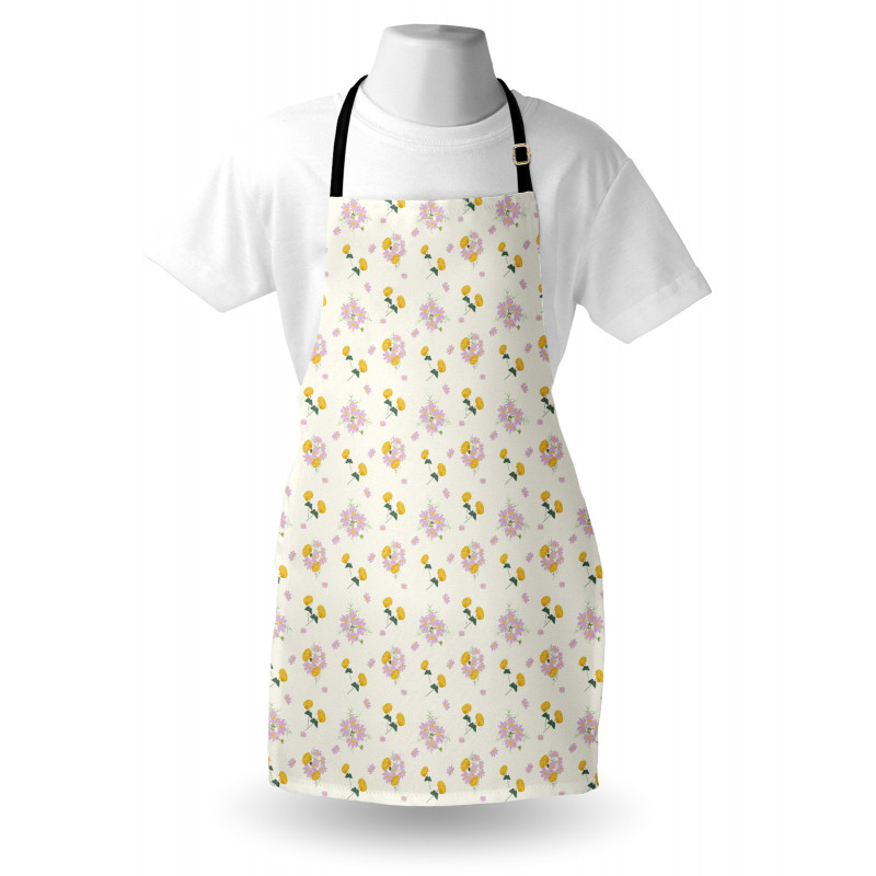 Cosmee and Zinnia Flowers Apron