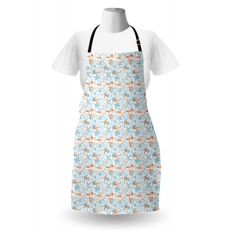 Fall Leaves Mushrooms Apron