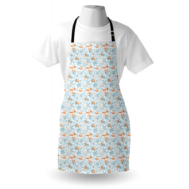 Fall Leaves Mushrooms Apron