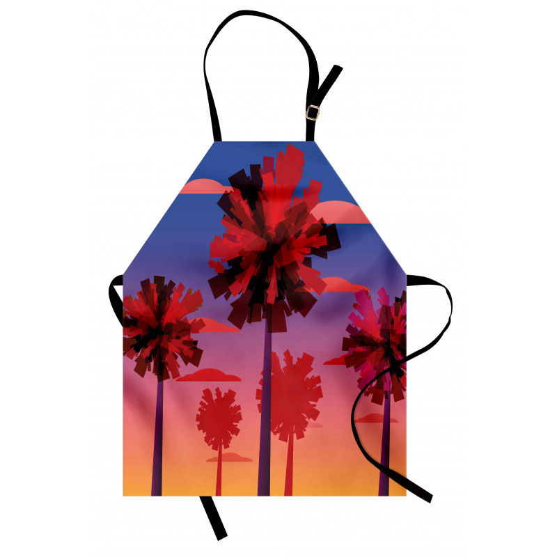 Modern Sunset Tropic Trees Apron