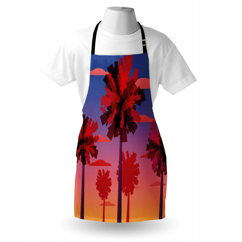 Modern Sunset Tropic Trees Apron