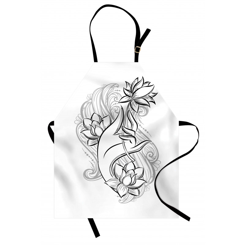 Hand Holds Lotus Apron