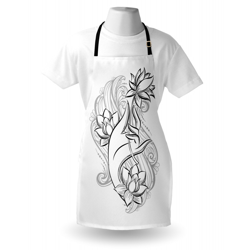 Hand Holds Lotus Apron