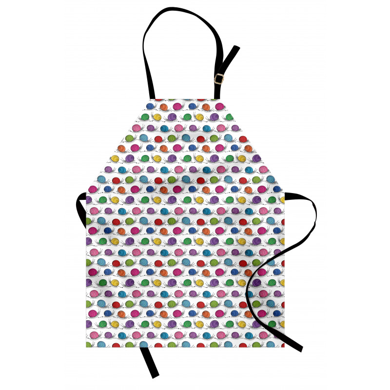 Funny Shelled Vivid Snails Apron