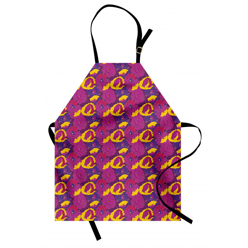 Cartoon Cheerful Flowers Apron