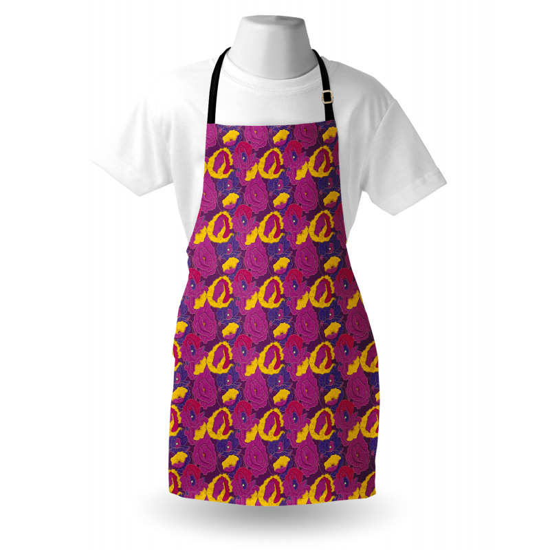 Cartoon Cheerful Flowers Apron