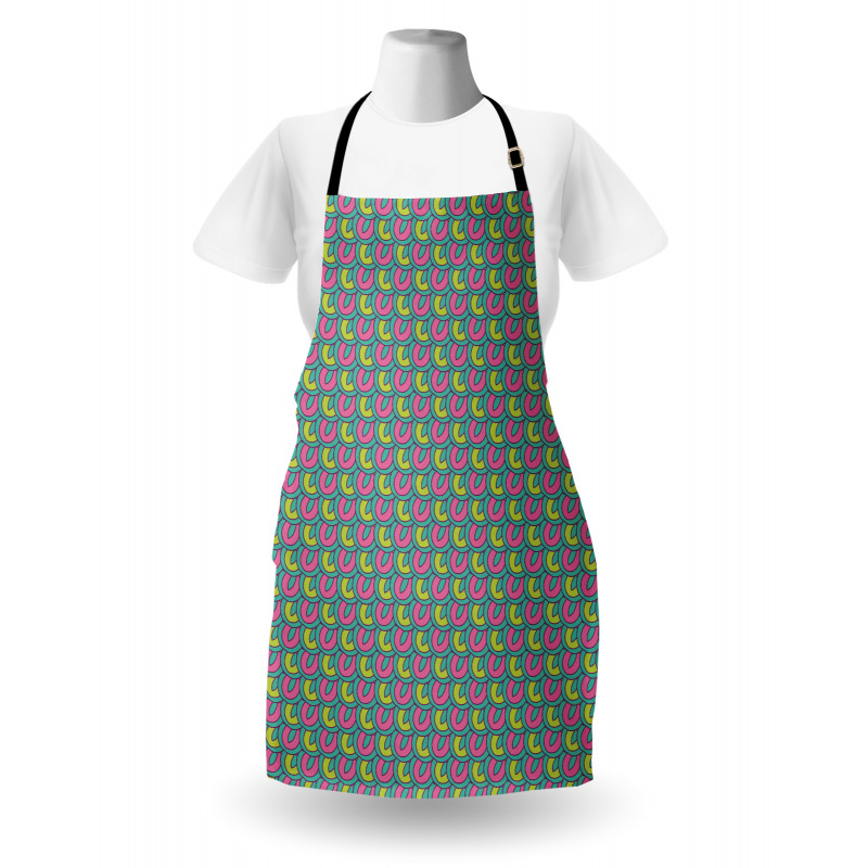 Retro Overlap Motif Apron