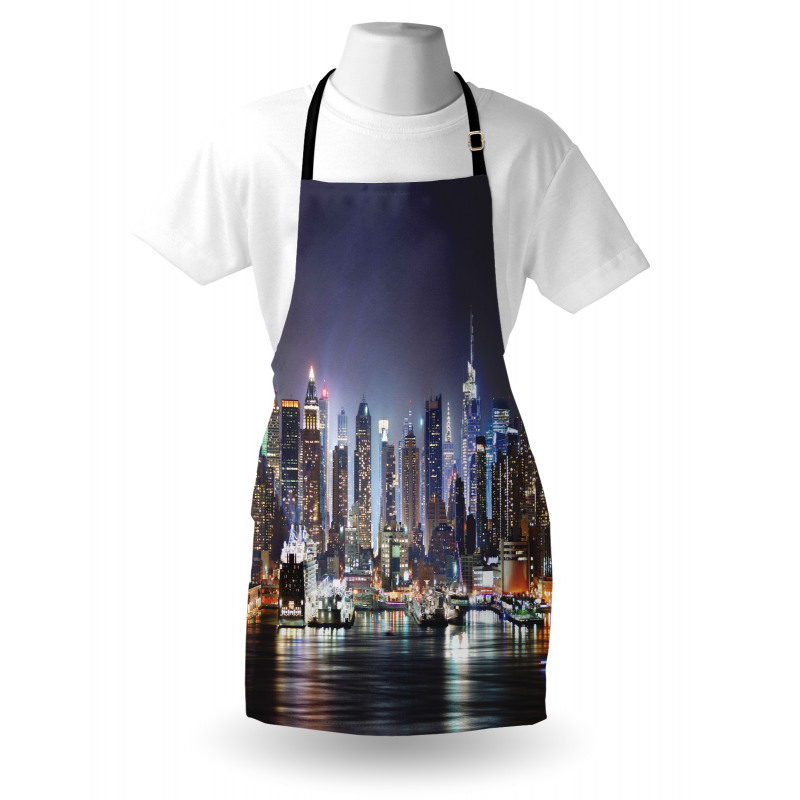 Manhattan Skyline at Night Apron