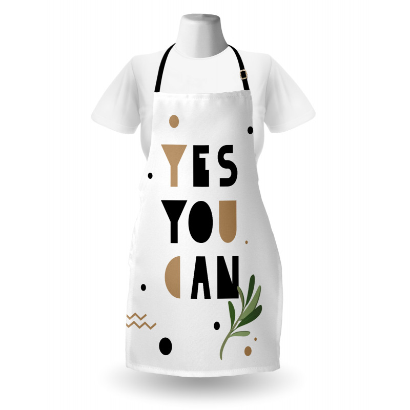 Encouraging Phrase Leaf Apron