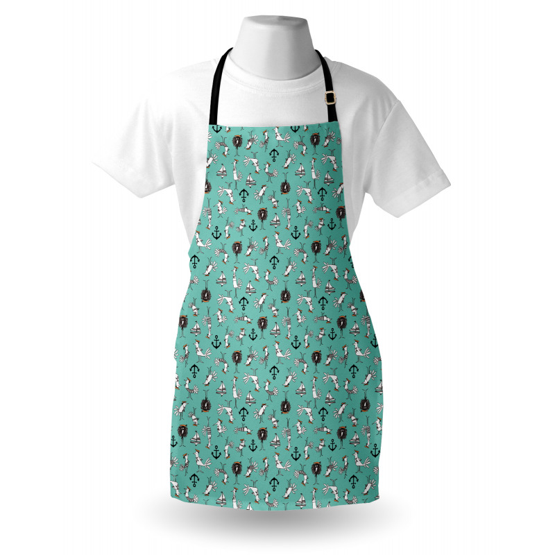 Sailor Birds Boats Anchors Apron