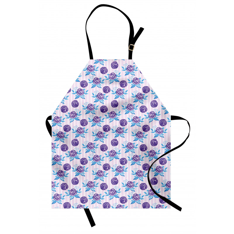 Abstract Roses on Stripes Apron