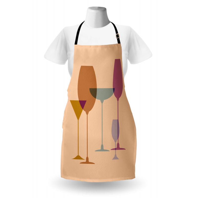 Wine Glasses Silhouette Art Apron