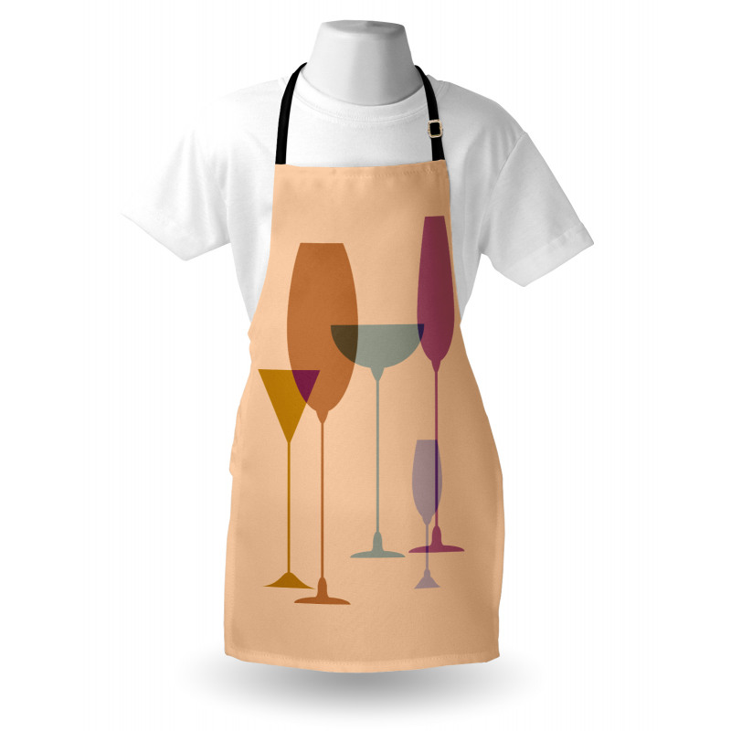 Wine Glasses Silhouette Art Apron