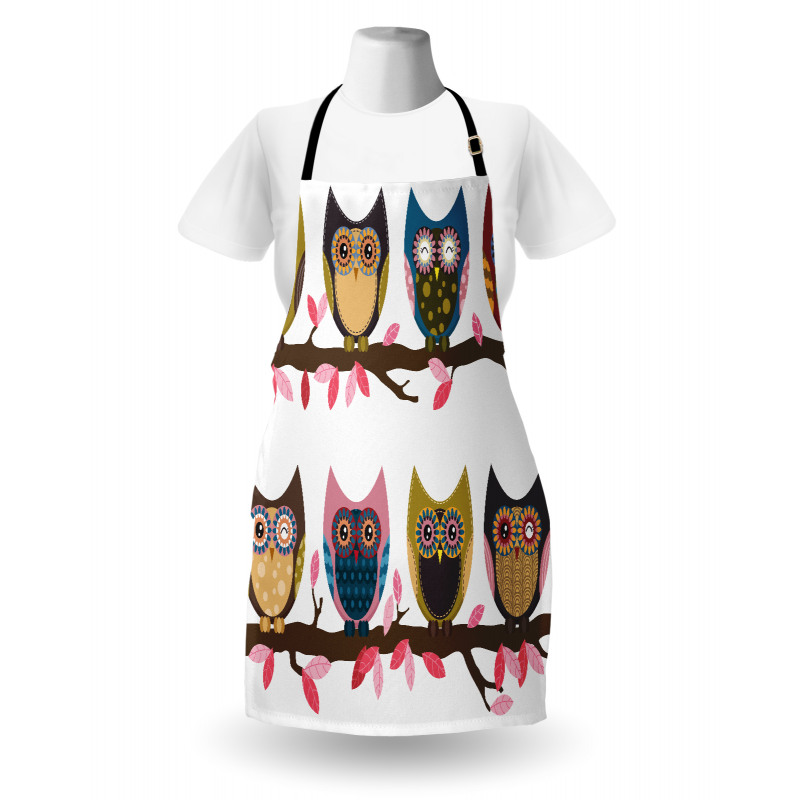 Birds Retro Art Style Apron