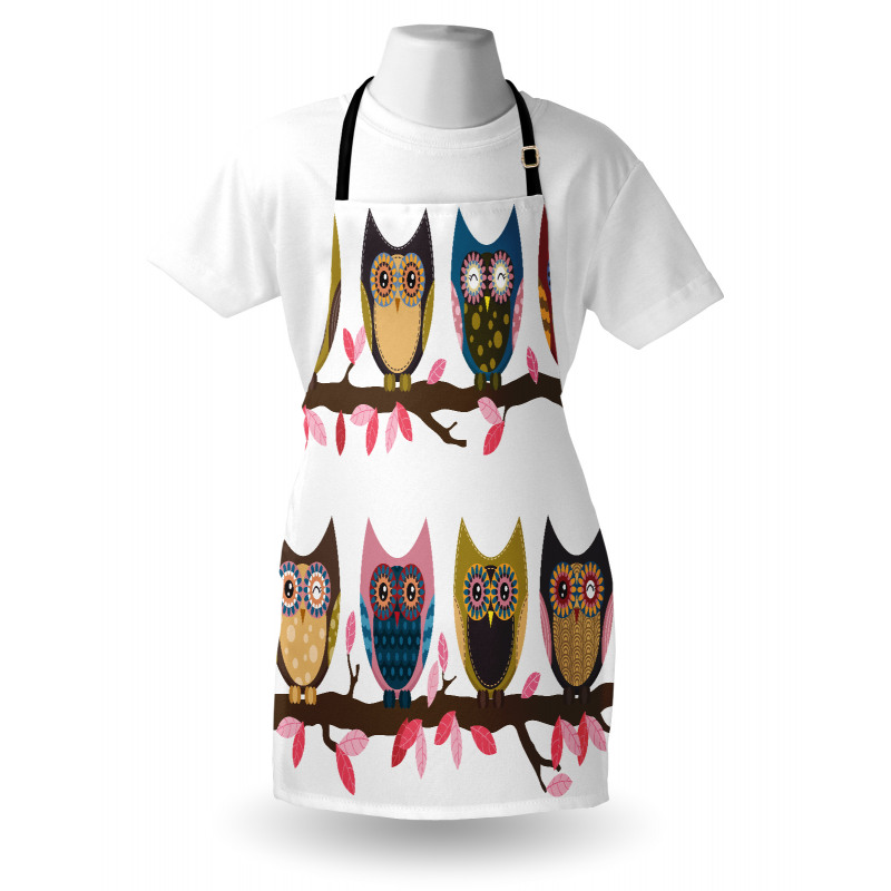 Birds Retro Art Style Apron