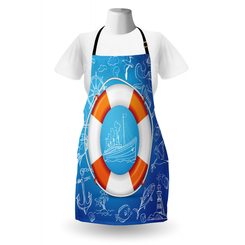 Palm Tree Island Octopus Apron