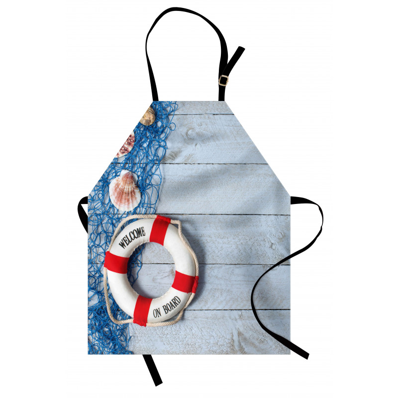 Fishing Net Wood Seashell Apron